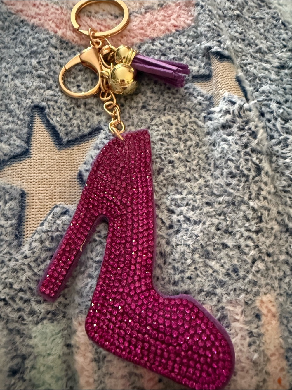 Sparkle High Heel Keychain - Magenta